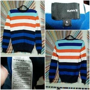 Hurley Mens/Unisex Small Striped Crewneck Sweater